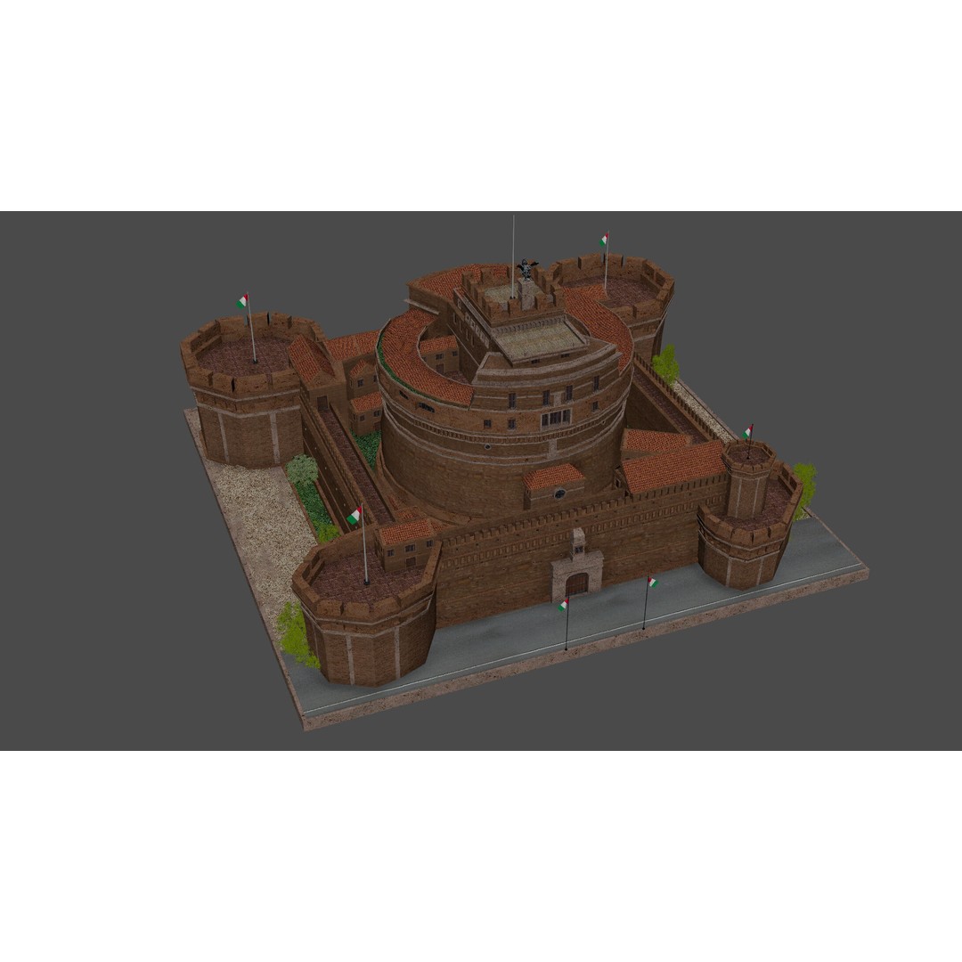 Castel Sant Angelo 3D Model – Medieval Architectural Landmark, FBX, OBJ, Blender - View 8