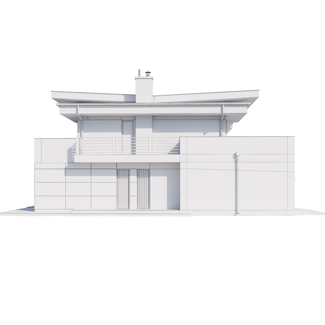 Modern House 3D Model – Architectural Mansion with PBR Textures, FBX - View 23