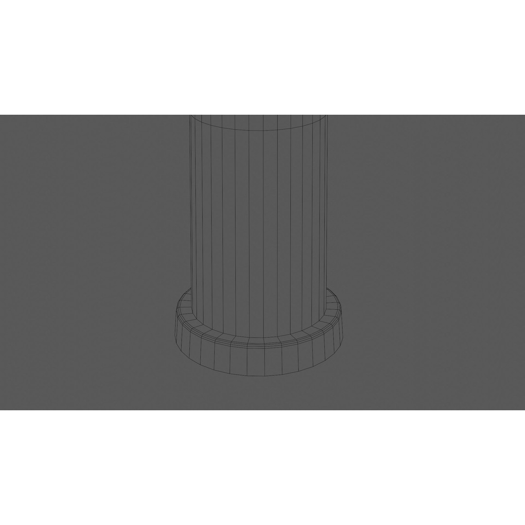 Egyptian Column 3D Model – Low Poly Dark Stone Asset, FBX - View 10