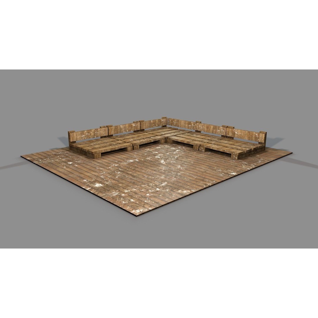 Old Ottoman Sofa Set 3D Model – Classic Turkish Furniture, FBX, OBJ - View 10