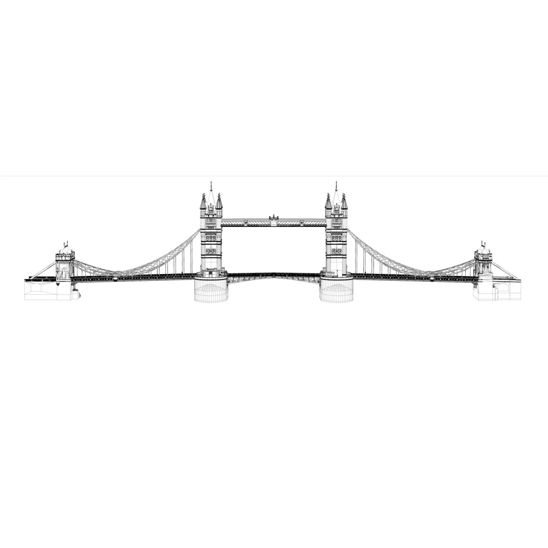 Tower Bridge 3D Model – Detailed Architectural Landmark, FBX & OBJ