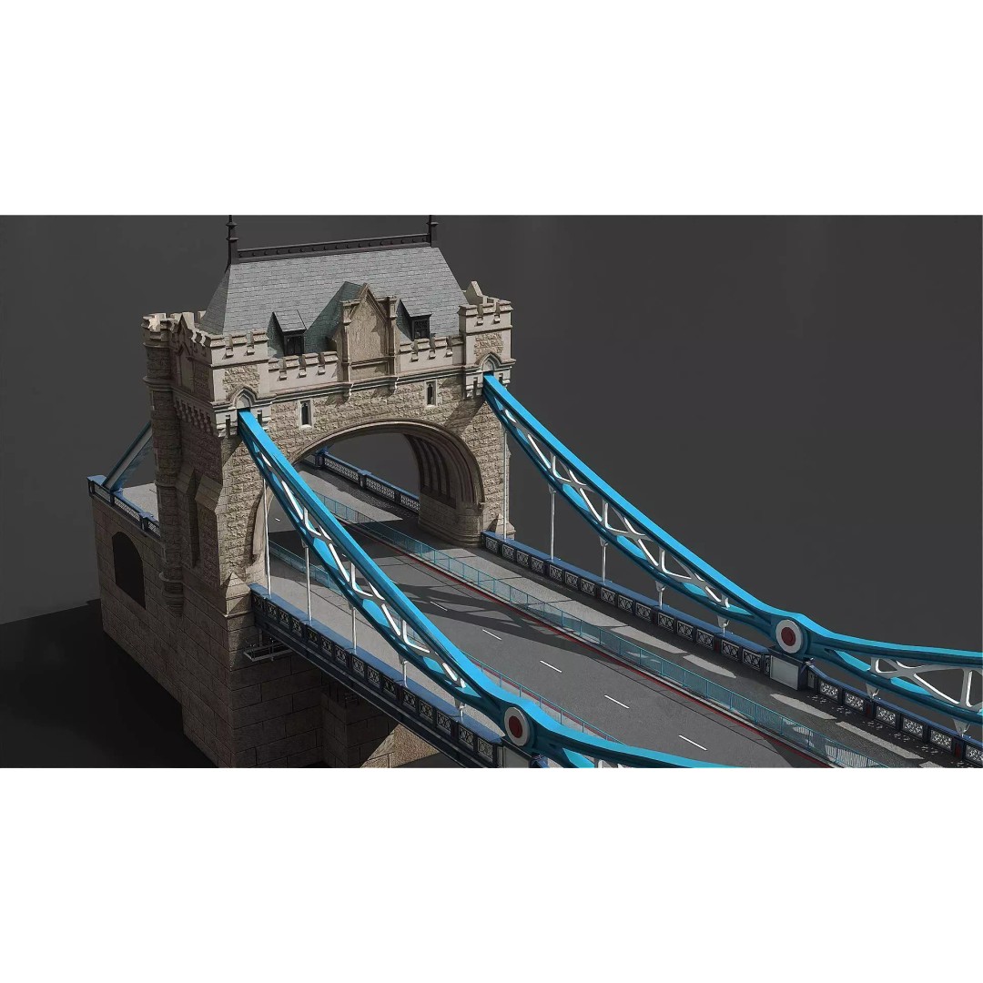 Tower Bridge 3D Model – Detailed Architectural Landmark, FBX & OBJ - View 10