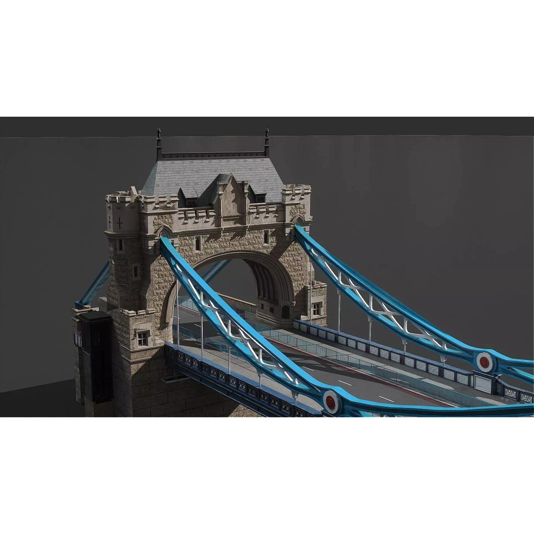 Tower Bridge 3D Model – Detailed Architectural Landmark, FBX & OBJ - View 11
