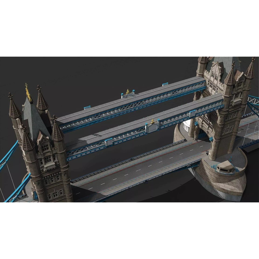 Tower Bridge 3D Model – Detailed Architectural Landmark, FBX & OBJ - View 13