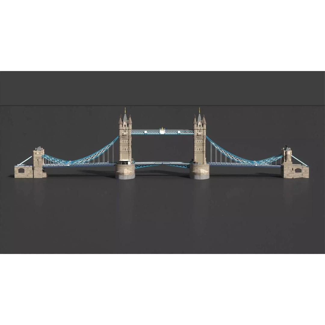 Tower Bridge 3D Model – Detailed Architectural Landmark, FBX & OBJ - View 14