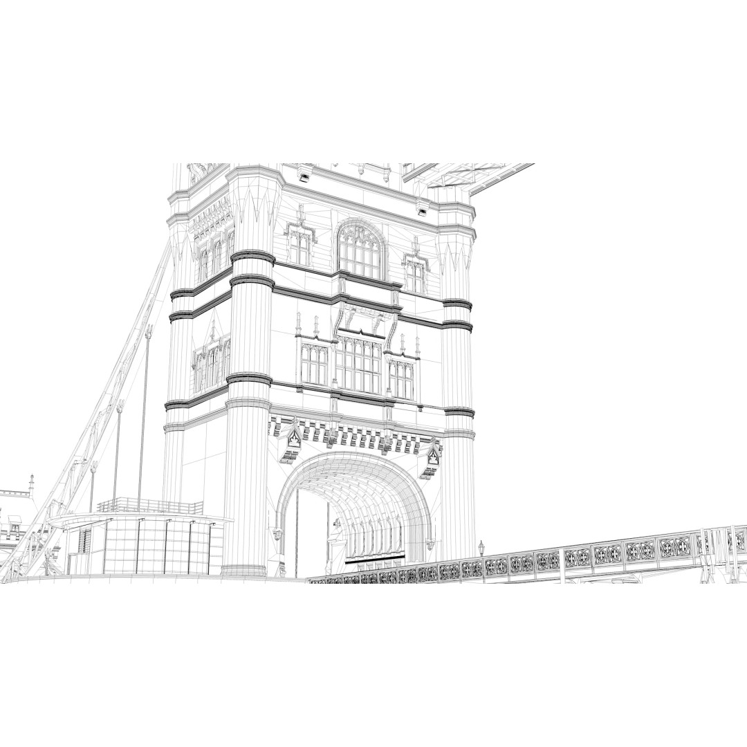 Tower Bridge 3D Model – Detailed Architectural Landmark, FBX & OBJ - View 16