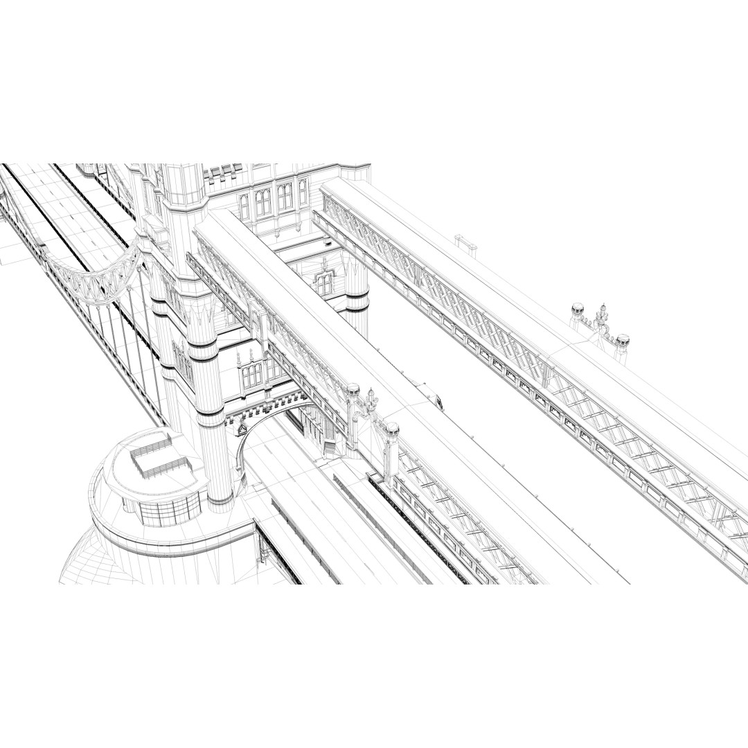 Tower Bridge 3D Model – Detailed Architectural Landmark, FBX & OBJ - View 17