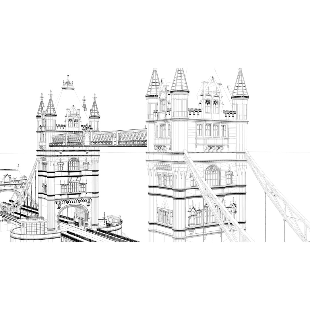 Tower Bridge 3D Model – Detailed Architectural Landmark, FBX & OBJ - View 18