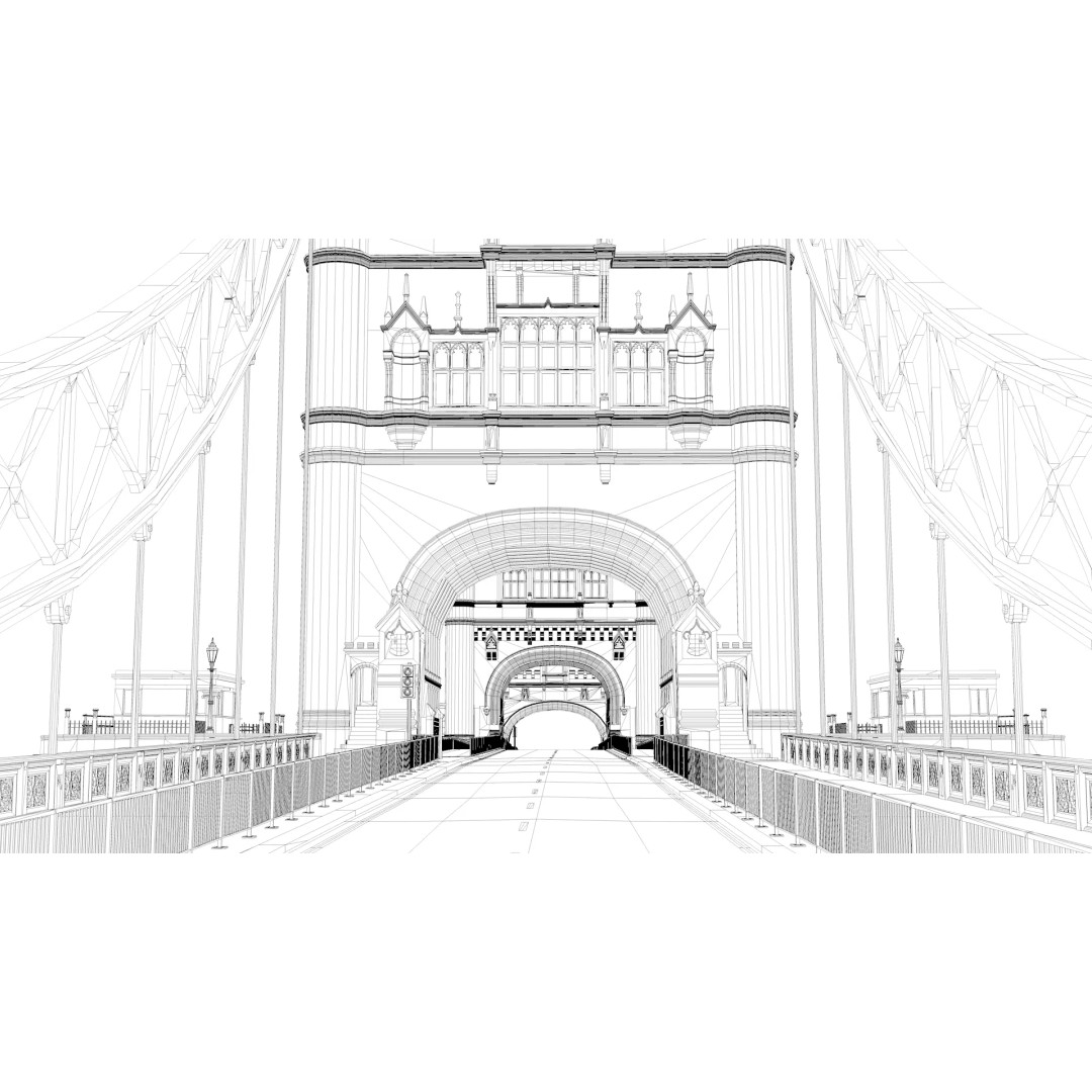 Tower Bridge 3D Model – Detailed Architectural Landmark, FBX & OBJ - View 19