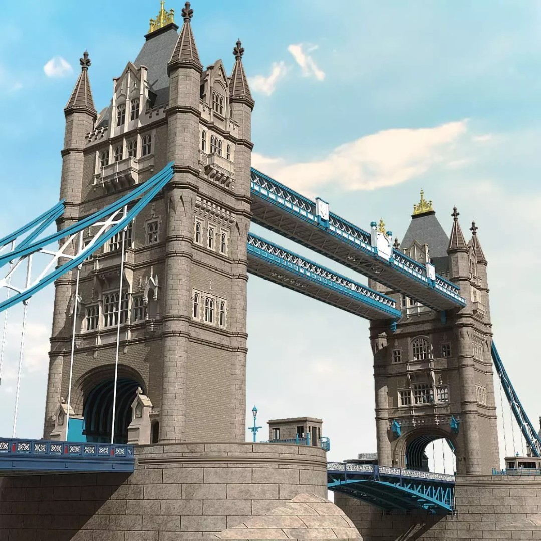 Tower Bridge 3D Model – Detailed Architectural Landmark, FBX & OBJ - View 2