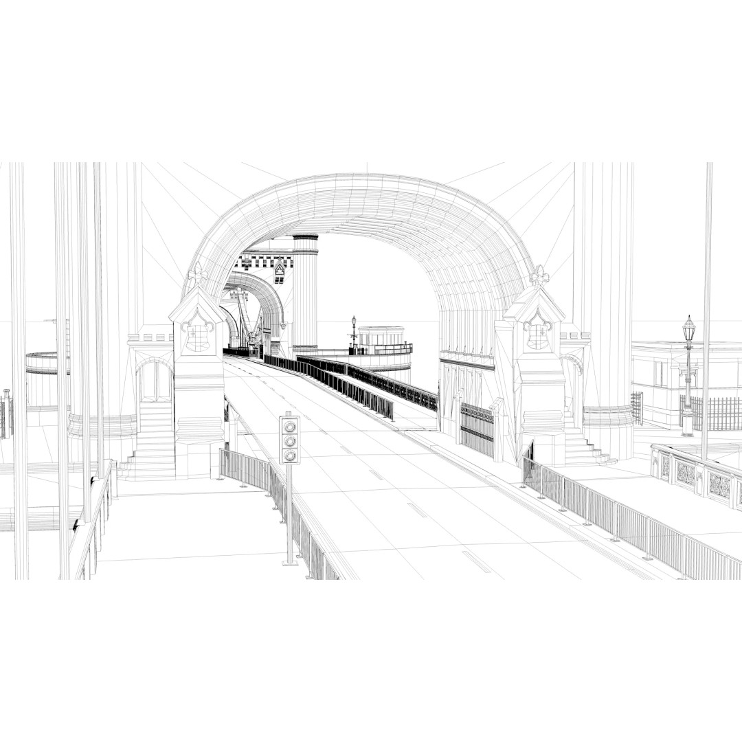 Tower Bridge 3D Model – Detailed Architectural Landmark, FBX & OBJ - View 20