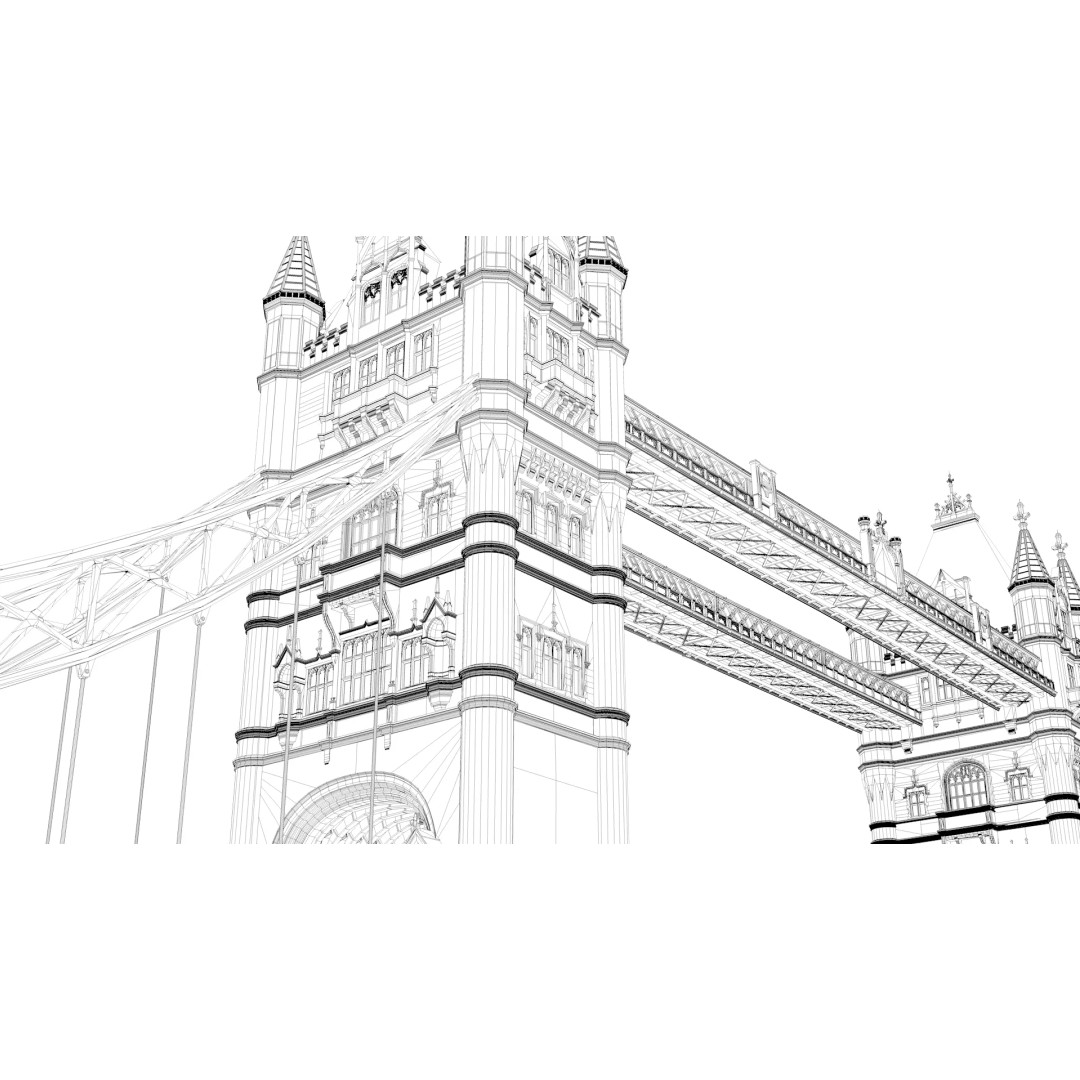 Tower Bridge 3D Model – Detailed Architectural Landmark, FBX & OBJ - View 21