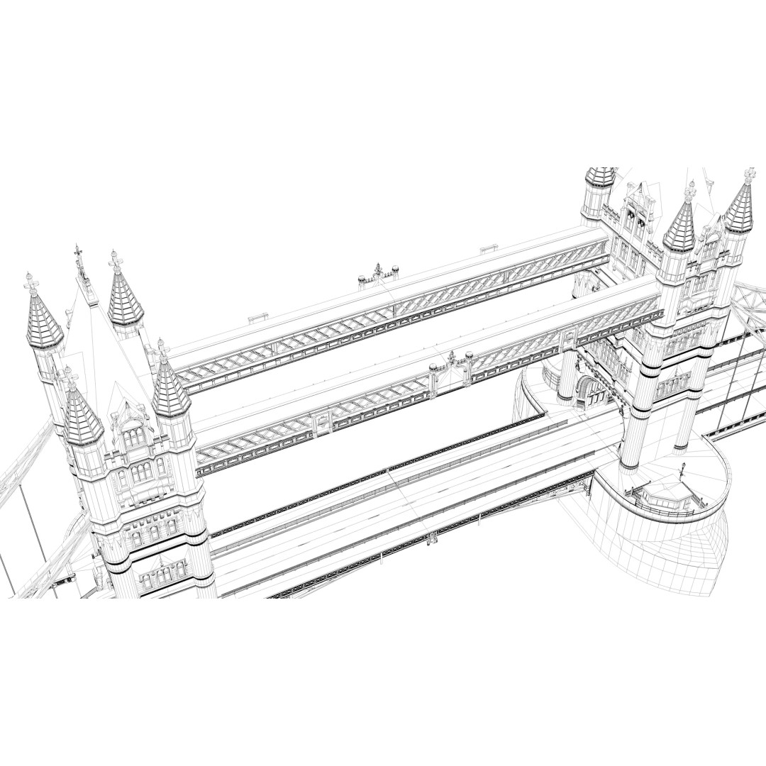 Tower Bridge 3D Model – Detailed Architectural Landmark, FBX & OBJ - View 22