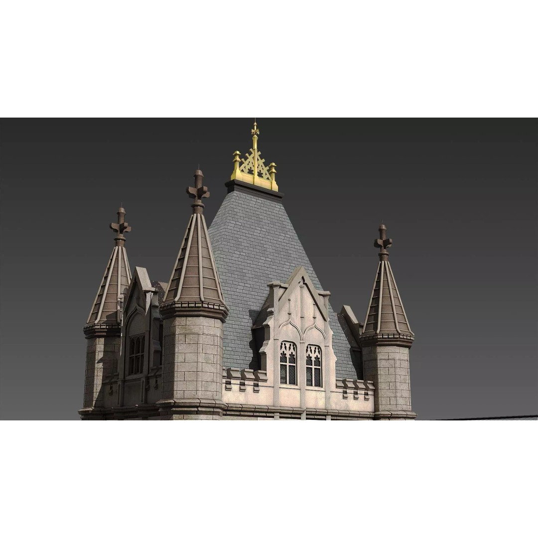Tower Bridge 3D Model – Detailed Architectural Landmark, FBX & OBJ - View 3