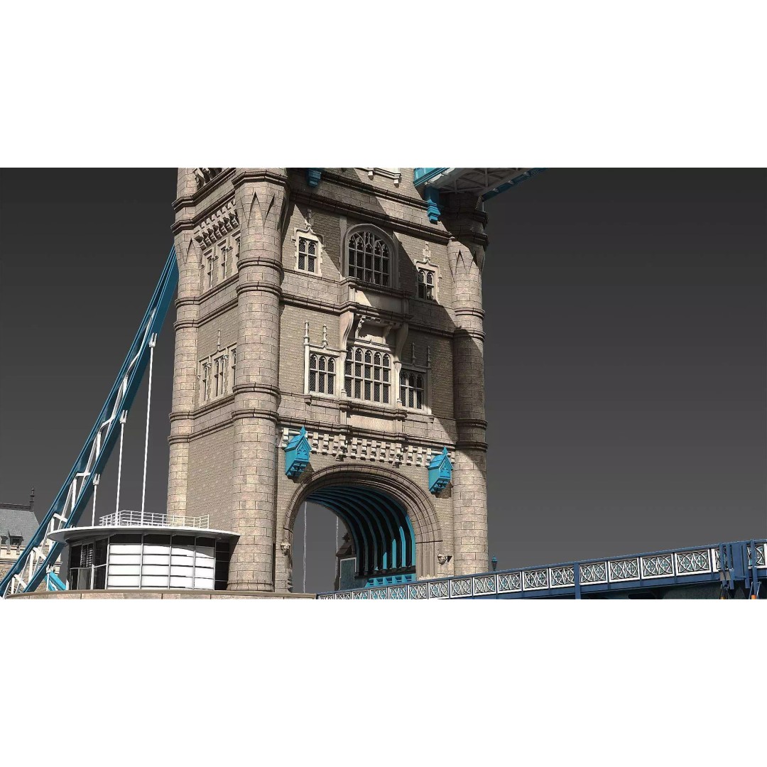 Tower Bridge 3D Model – Detailed Architectural Landmark, FBX & OBJ - View 4