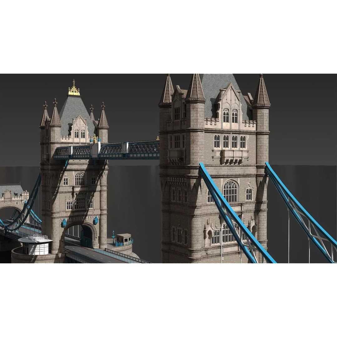 Tower Bridge 3D Model – Detailed Architectural Landmark, FBX & OBJ - View 6