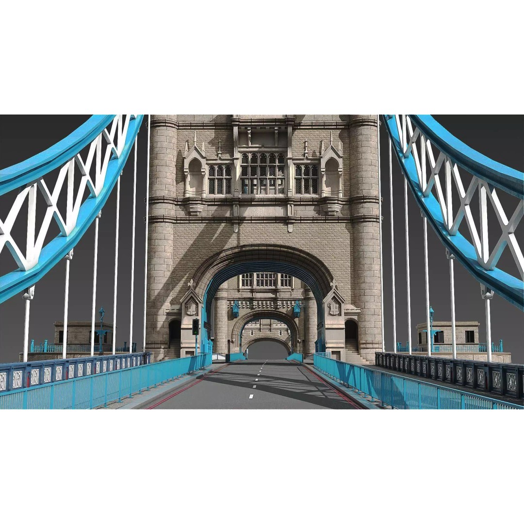 Tower Bridge 3D Model – Detailed Architectural Landmark, FBX & OBJ - View 7