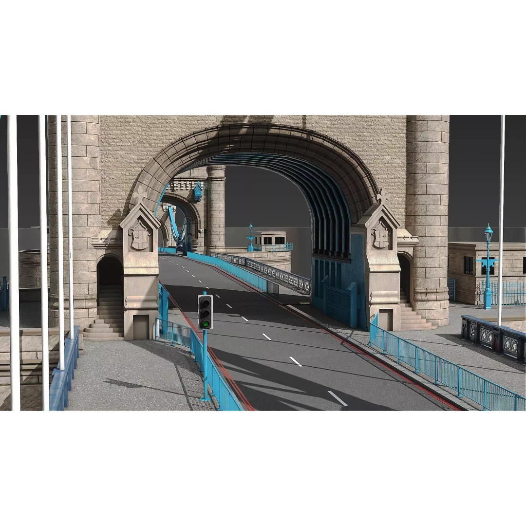 Tower Bridge 3D Model – Detailed Architectural Landmark, FBX & OBJ - View 8