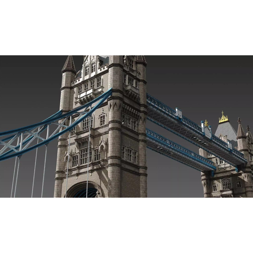 Tower Bridge 3D Model – Detailed Architectural Landmark, FBX & OBJ - View 9