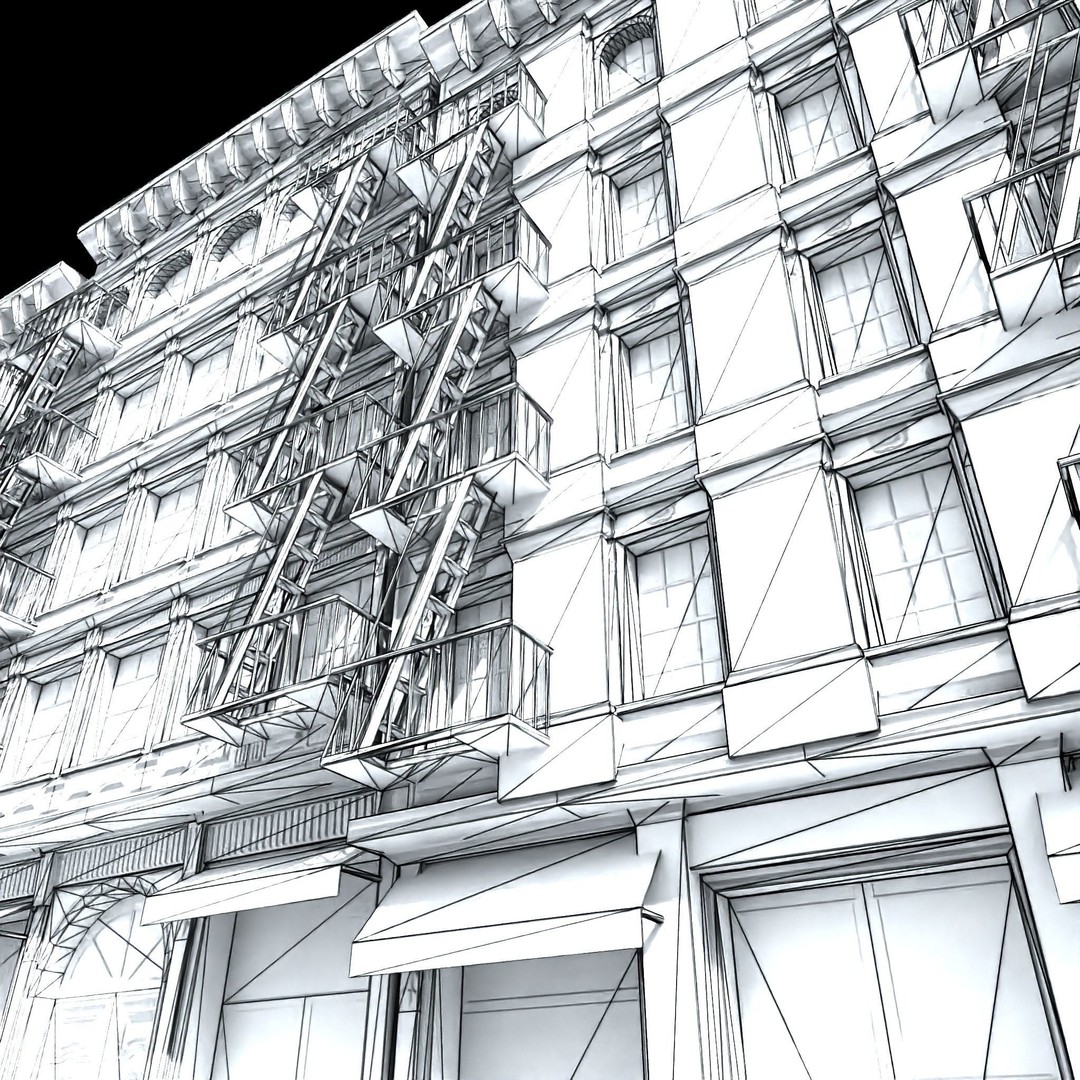 NYC Buildings 3D Model – Low Poly Game Asset, FBX & OBJ Formats
