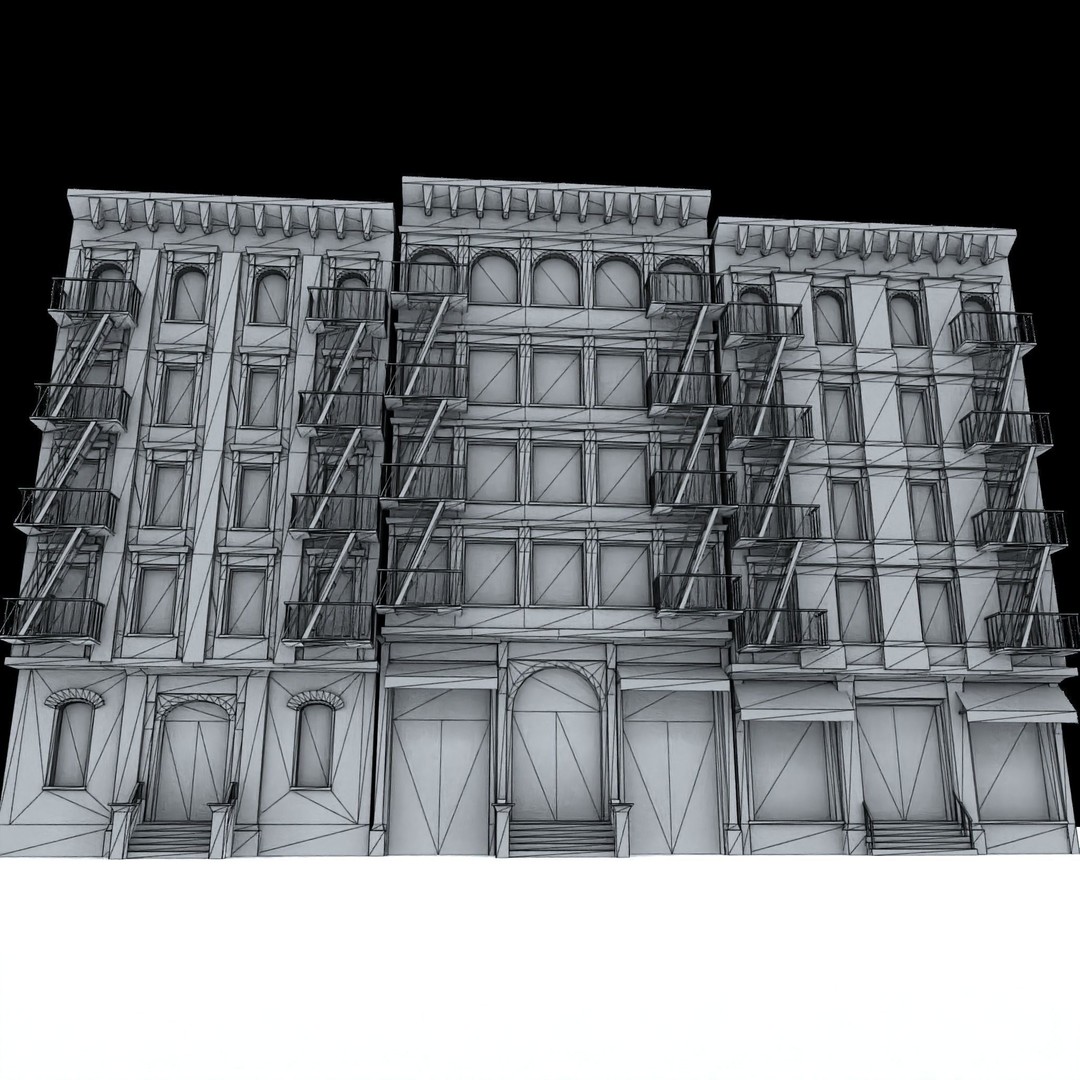 NYC Buildings 3D Model – Low Poly Game Asset, FBX & OBJ Formats - View 10