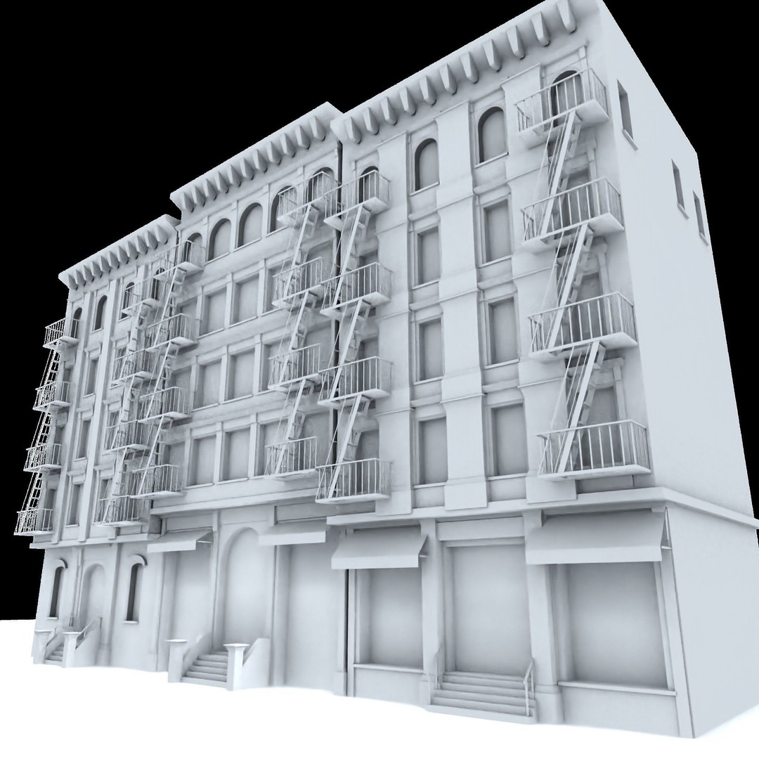 NYC Buildings 3D Model – Low Poly Game Asset, FBX & OBJ Formats - View 12