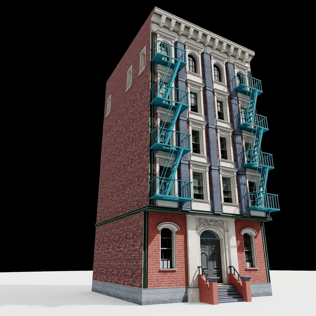 NYC Buildings 3D Model – Low Poly Game Asset, FBX & OBJ Formats - View 14