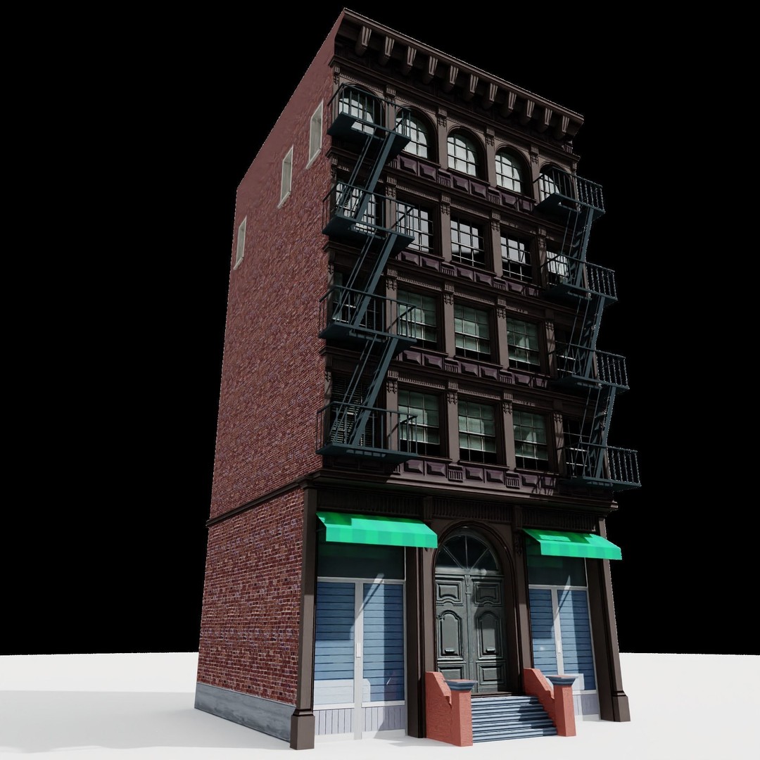 NYC Buildings 3D Model – Low Poly Game Asset, FBX & OBJ Formats - View 20