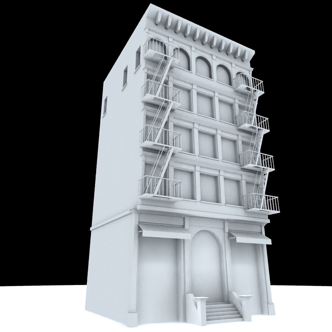 NYC Buildings 3D Model – Low Poly Game Asset, FBX & OBJ Formats - View 21