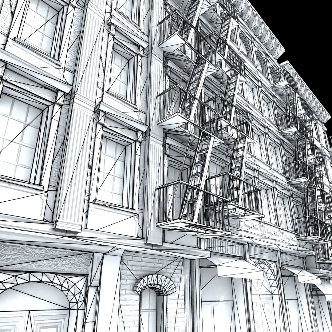 NYC Buildings 3D Model – Low Poly Game Asset, FBX & OBJ Formats - View 24