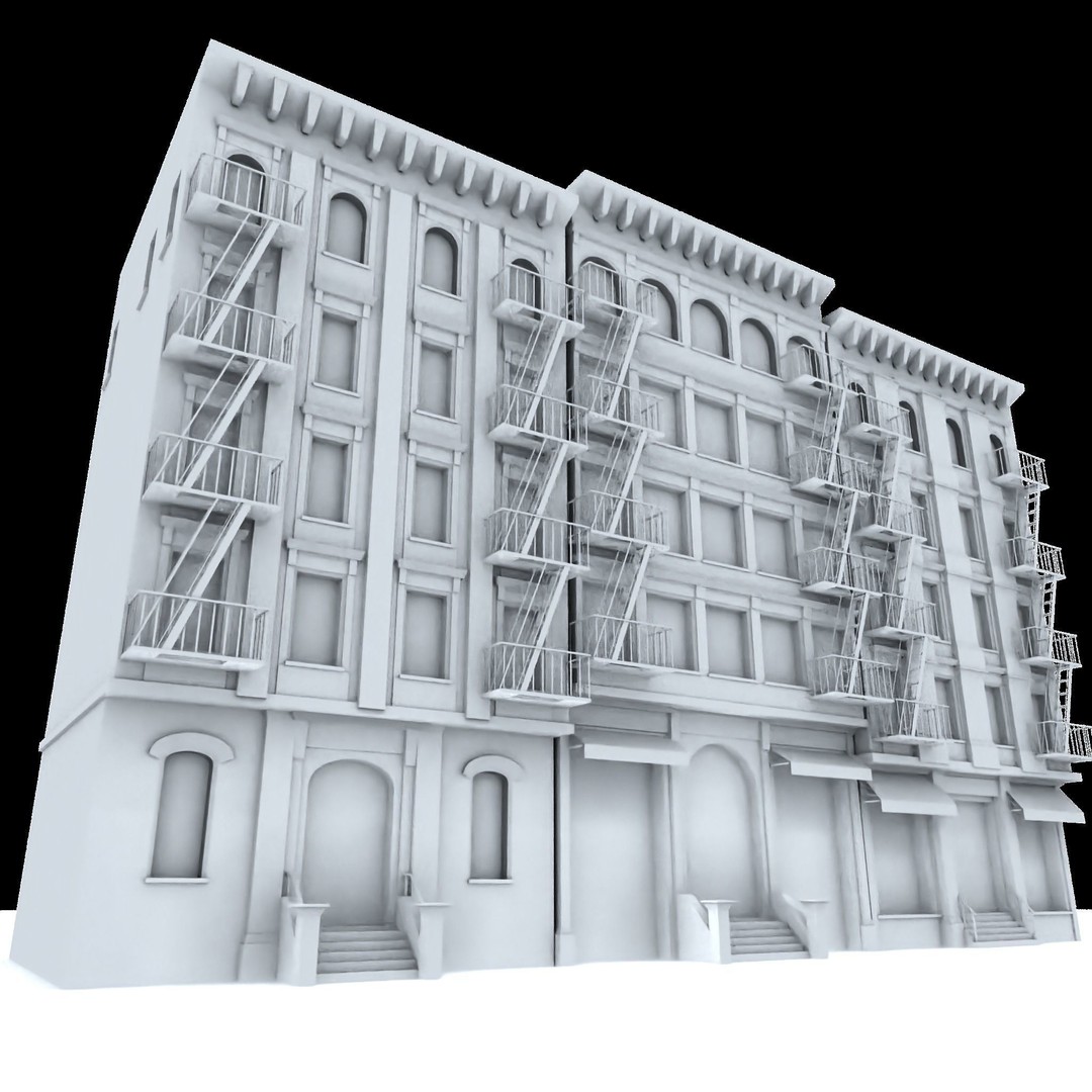 NYC Buildings 3D Model – Low Poly Game Asset, FBX & OBJ Formats - View 3