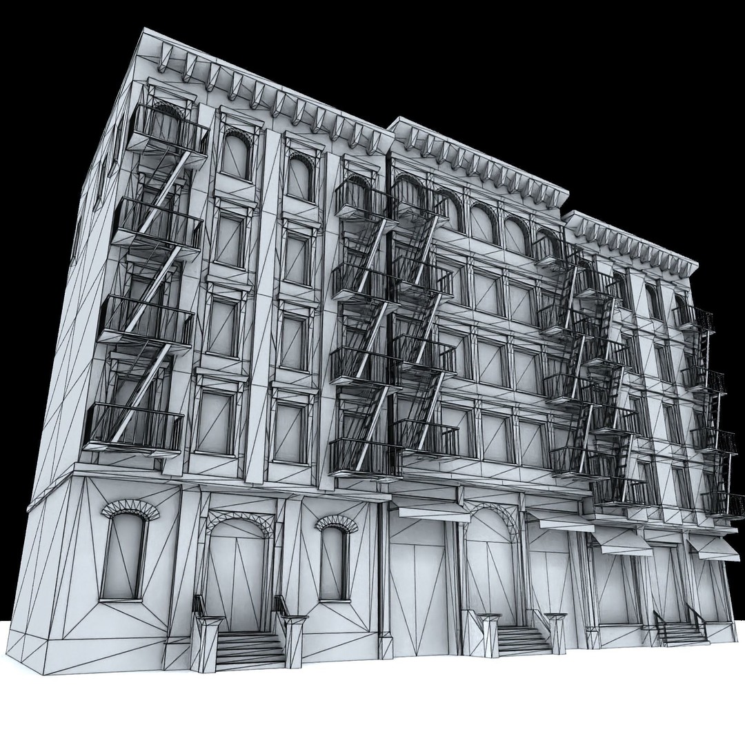 NYC Buildings 3D Model – Low Poly Game Asset, FBX & OBJ Formats - View 4