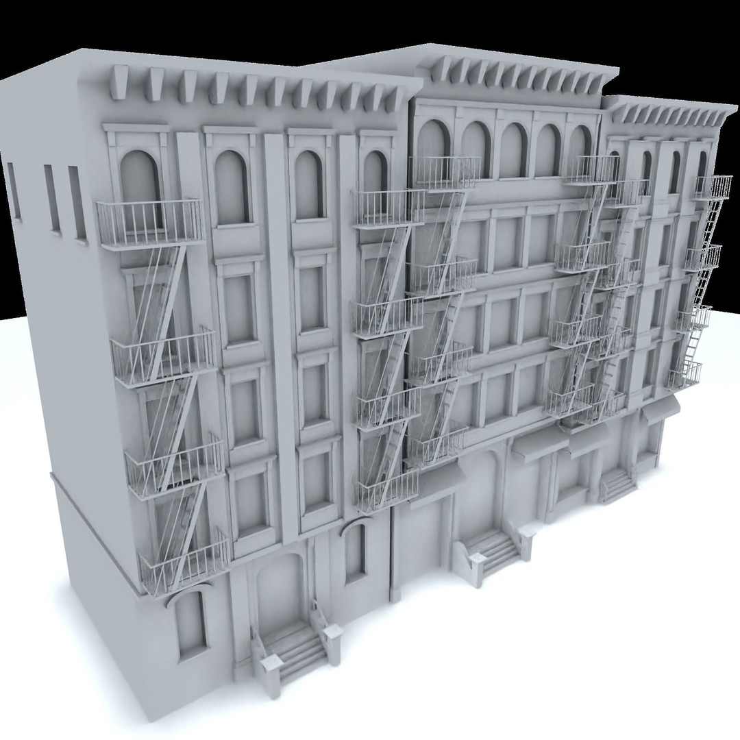 NYC Buildings 3D Model – Low Poly Game Asset, FBX & OBJ Formats - View 6