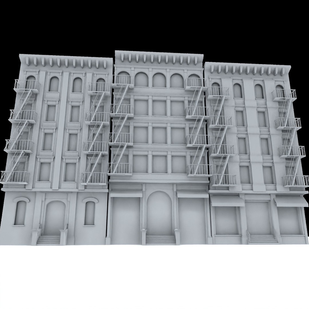 NYC Buildings 3D Model – Low Poly Game Asset, FBX & OBJ Formats - View 9