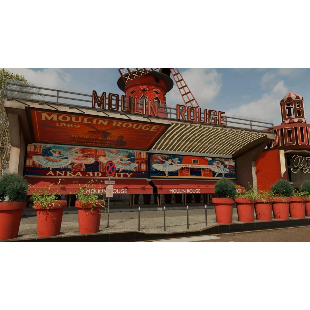 Moulin Rouge Cabaret 3D Model – Low Poly Realistic Scene, FBX, OBJ - View 9