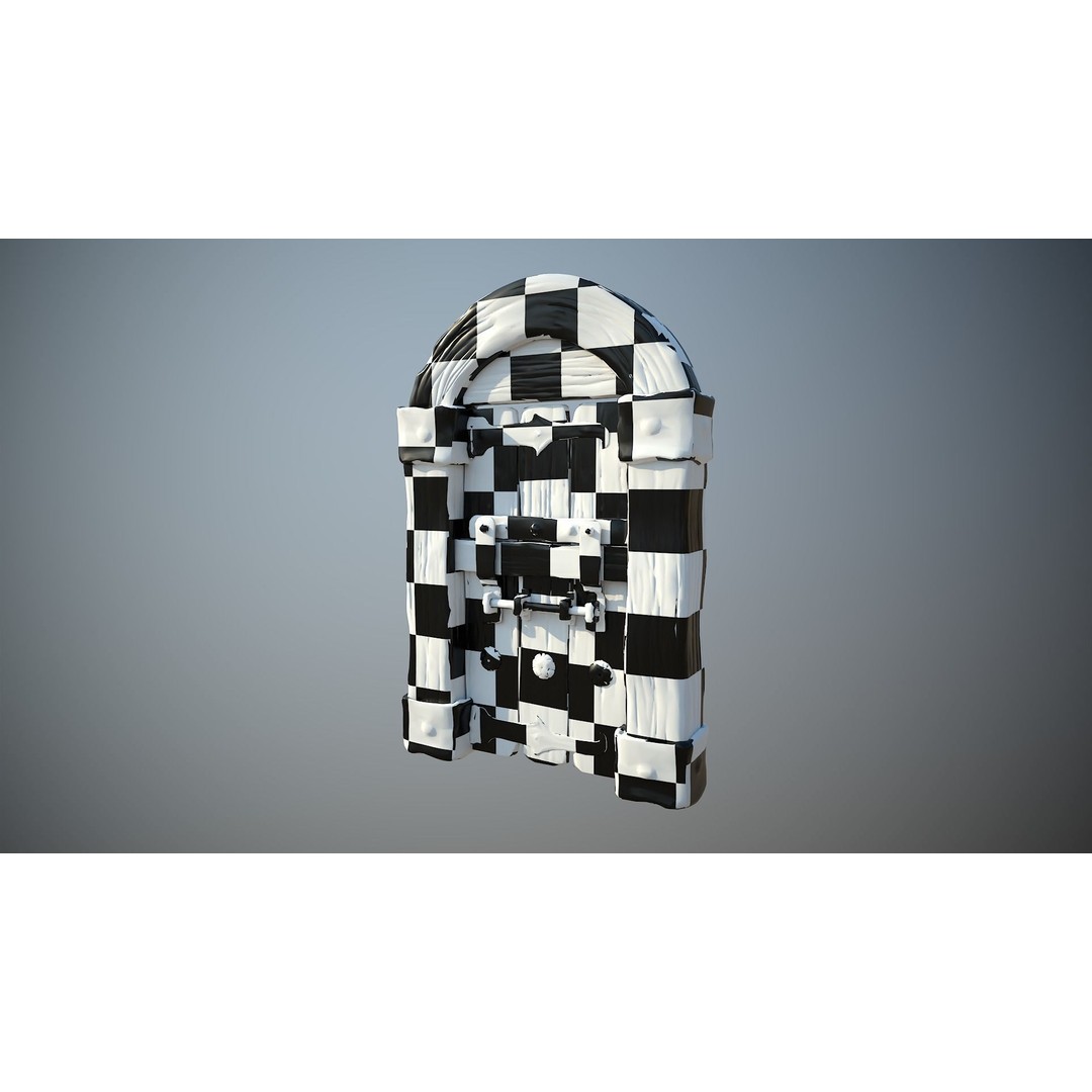 Medieval Doorway Trio 3D Model – Low Poly Architectural Game Asset, FBX - View 16