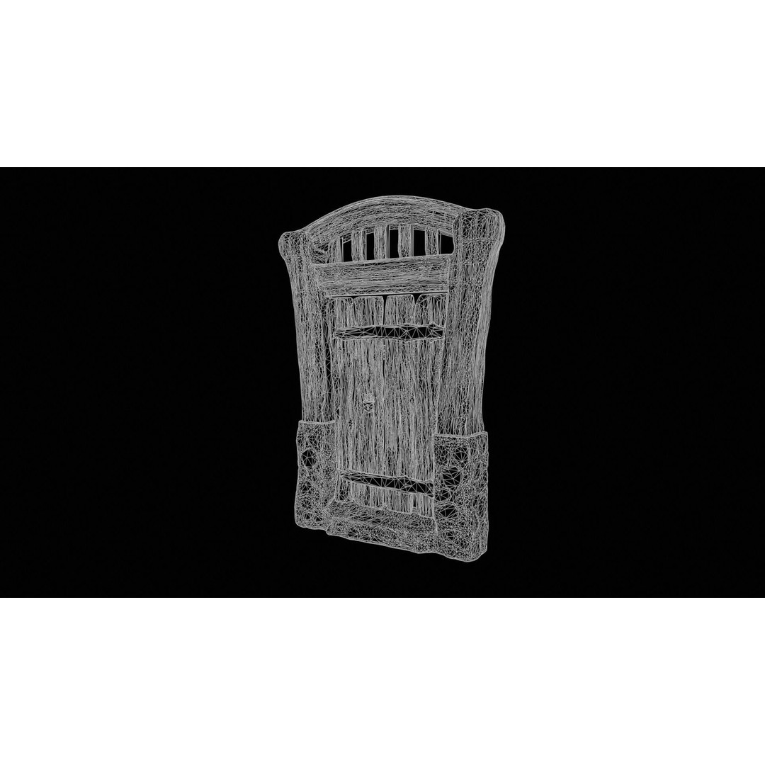 Medieval Doorway Trio 3D Model – Low Poly Architectural Game Asset, FBX - View 20