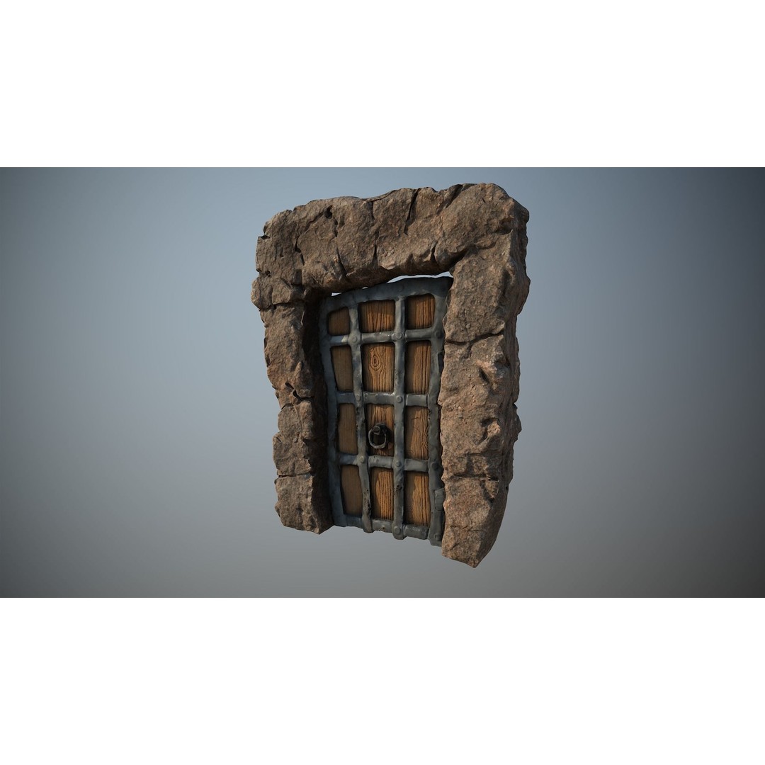 Medieval Doorway Trio 3D Model – Low Poly Architectural Game Asset, FBX - View 21