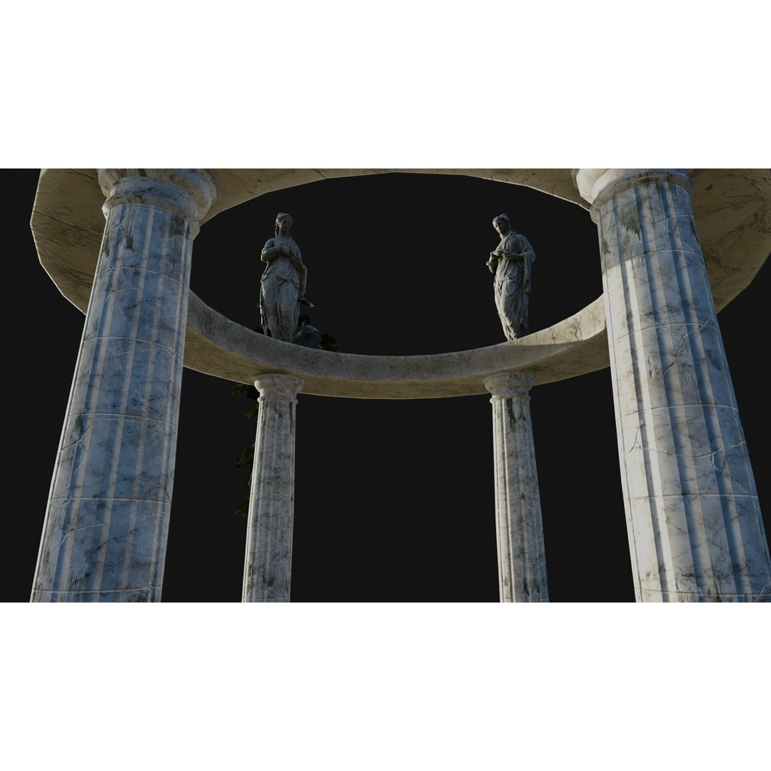 Temple Hand 3D Model – Low Poly Architectural Asset, FBX - View 10