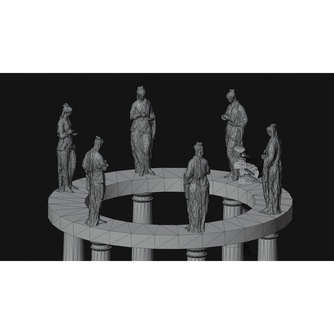 Temple Hand 3D Model – Low Poly Architectural Asset, FBX - View 16