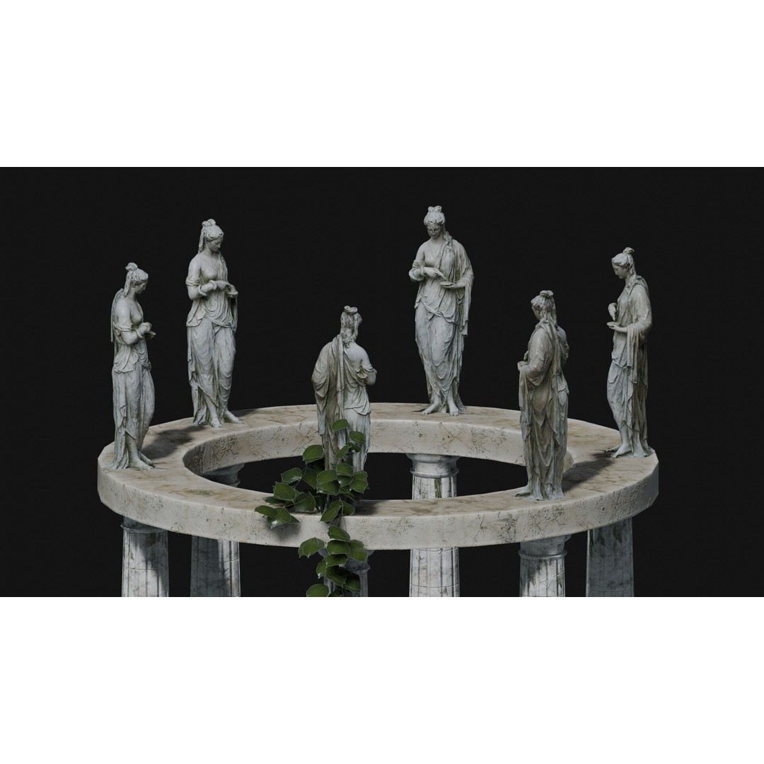 Temple Hand 3D Model – Low Poly Architectural Asset, FBX - View 9