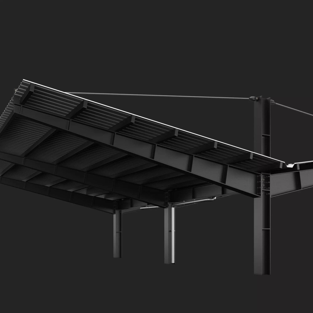 Metall Carport 3D Model – High Quality Exterior Asset, FBX, OBJ - View 2