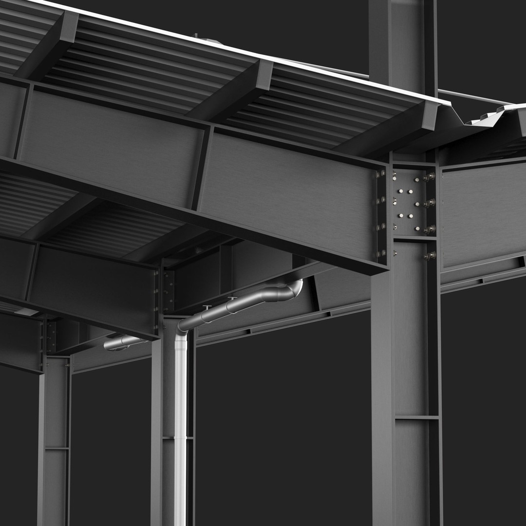Metall Carport 3D Model – High Quality Exterior Asset, FBX, OBJ - View 4
