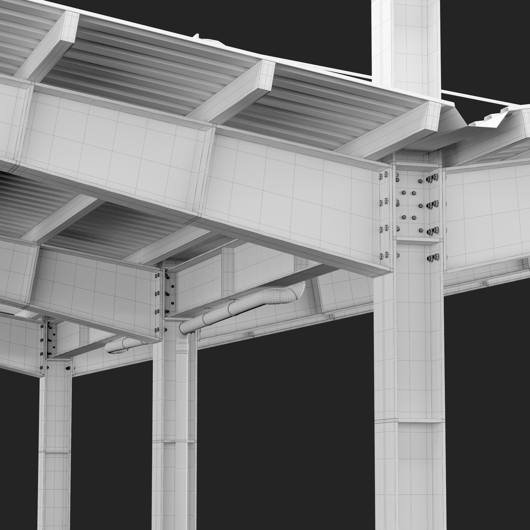 Metall Carport 3D Model – High Quality Exterior Asset, FBX, OBJ - View 5