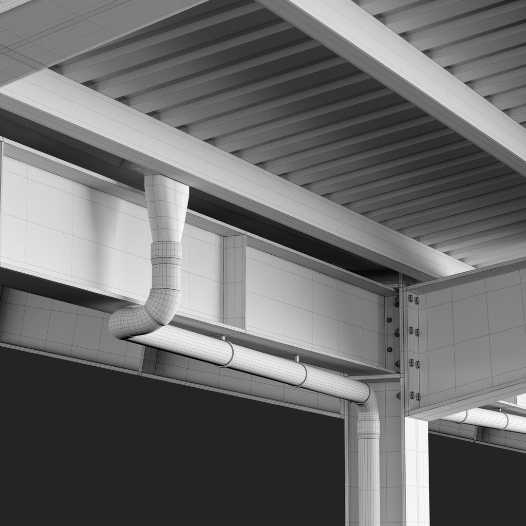 Metall Carport 3D Model – High Quality Exterior Asset, FBX, OBJ - View 7