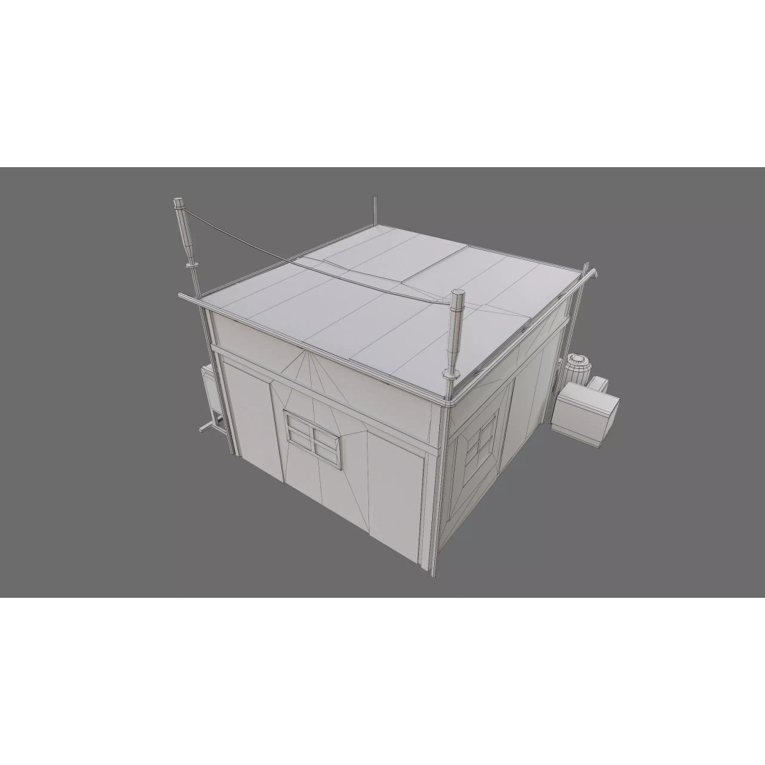 Post-Apocalyptic Industrial Factory 3D Model – Low Poly Game Asset, FBX