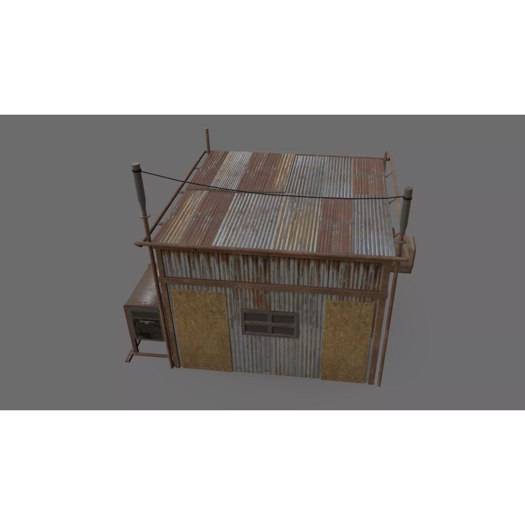 Post-Apocalyptic Industrial Factory 3D Model – Low Poly Game Asset, FBX - View 10