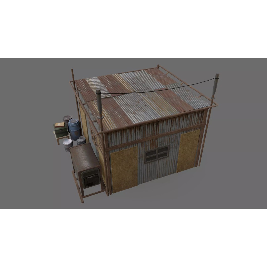 Post-Apocalyptic Industrial Factory 3D Model – Low Poly Game Asset, FBX - View 11