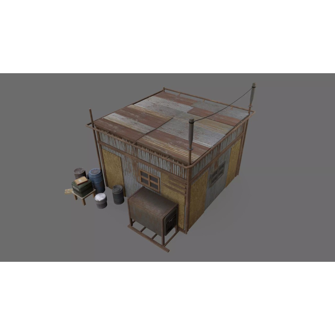 Post-Apocalyptic Industrial Factory 3D Model – Low Poly Game Asset, FBX - View 12