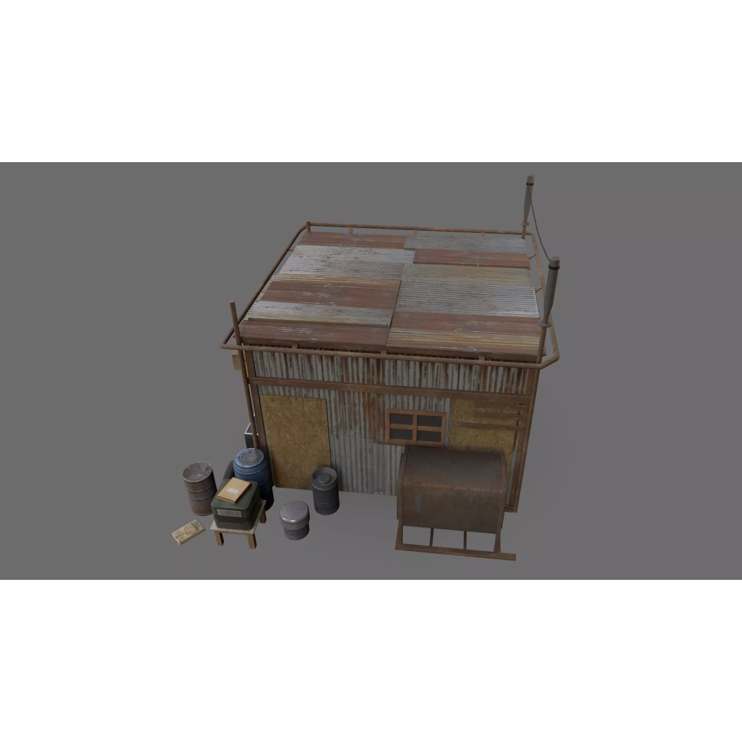 Post-Apocalyptic Industrial Factory 3D Model – Low Poly Game Asset, FBX - View 13